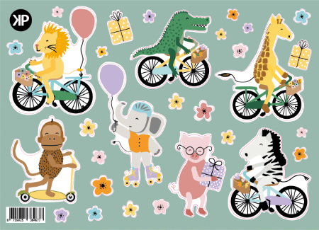 A5 Stickerbogen - Party Tiere