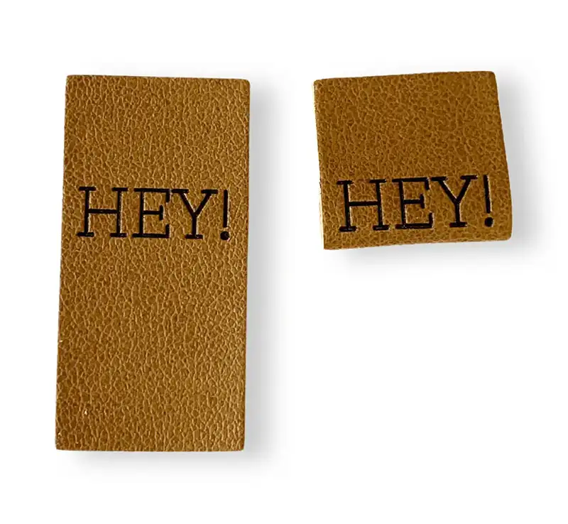 Aufnäher Kunstleder hey