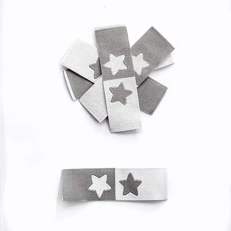 Weblabels grau und weiß mit Aufdruck Stern