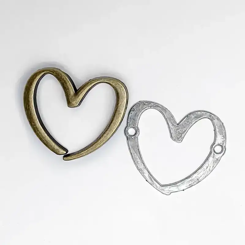 Metalllabel Herz groß antikgold