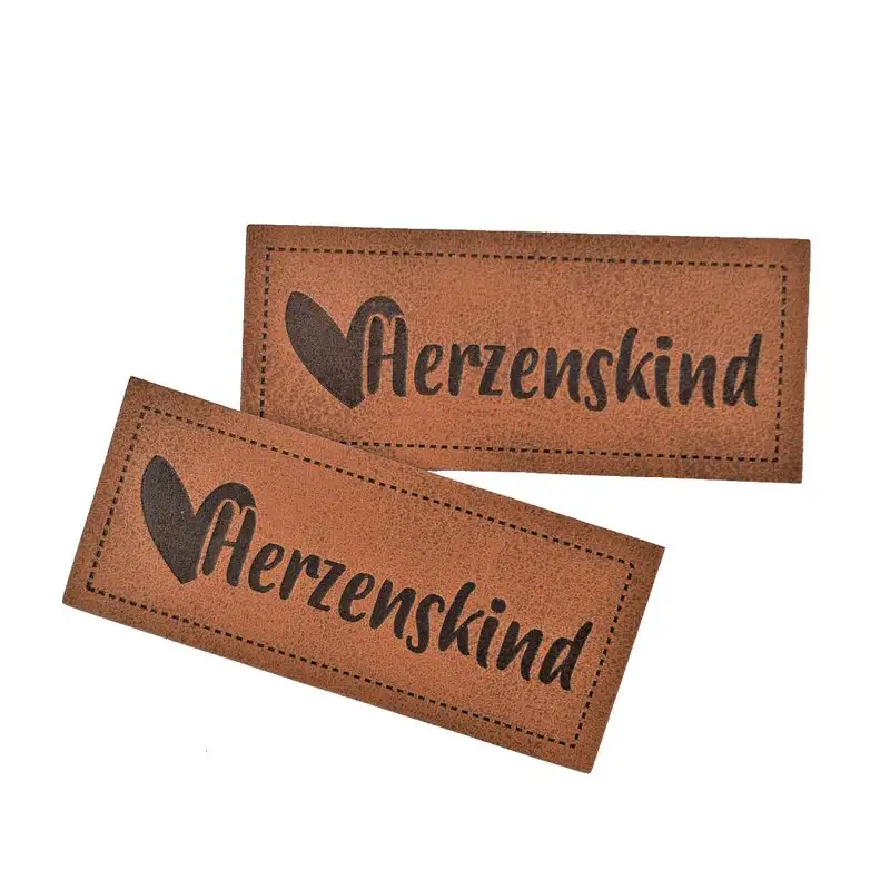 Aufnäher Kunstleder Label Herzenskind