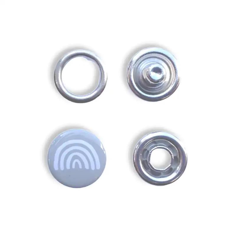 Jersey-Druckknopf Regenbogen grau JuSt Snaps