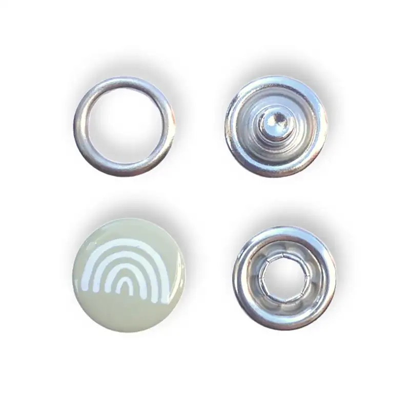 Jersey-Druckknopf Regenbogen beige JuSt Snaps