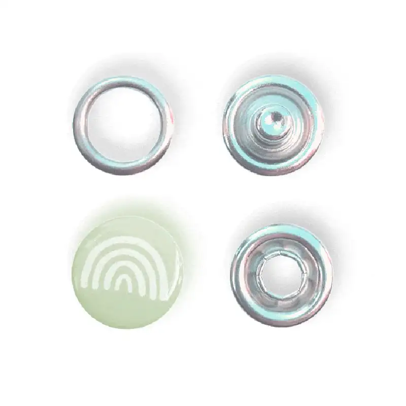 Jersey-Druckknopf Regenbogen sage JuSt Snaps