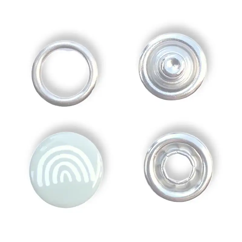 Jersey-Druckknopf Regenbogen mint JuSt Snaps