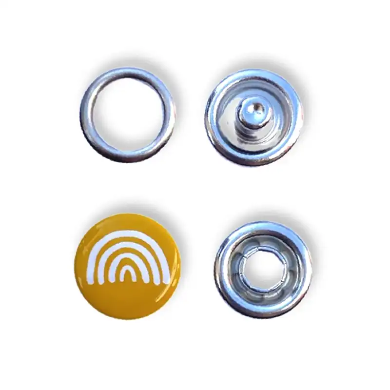 Jersey-Drukcknopf Regenbogen senfgelb JuSt Snaps