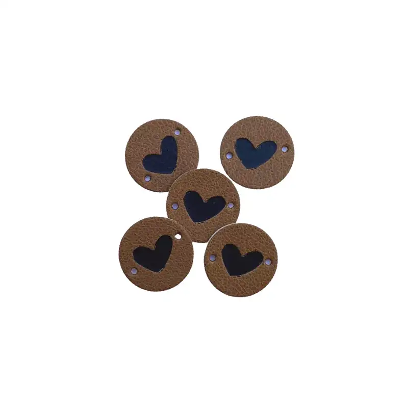 Lederlabes mit Aufdruck Herz