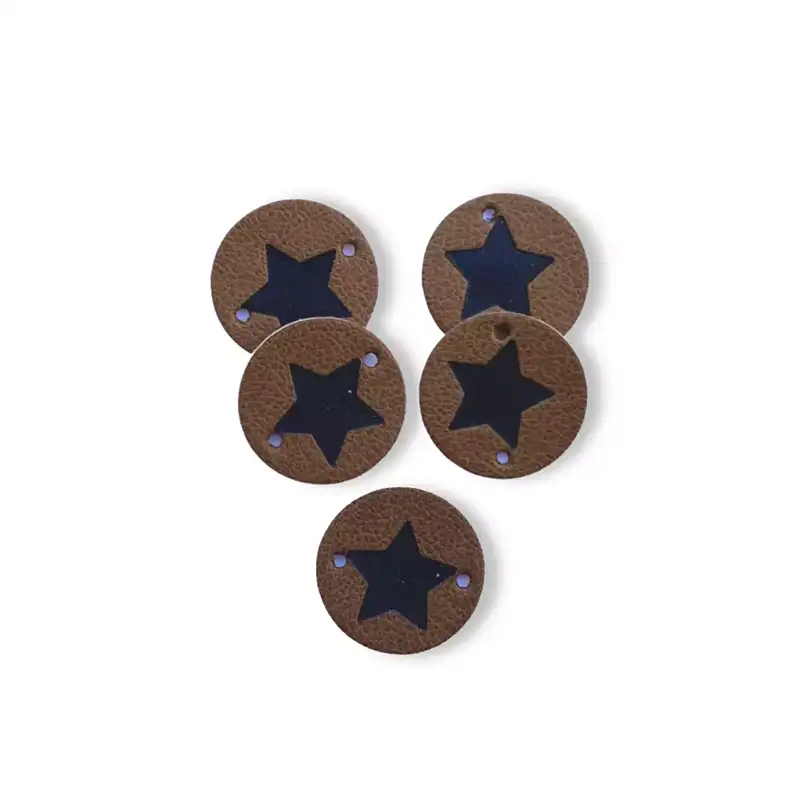 Lederlabels mit Aufdruck Stern