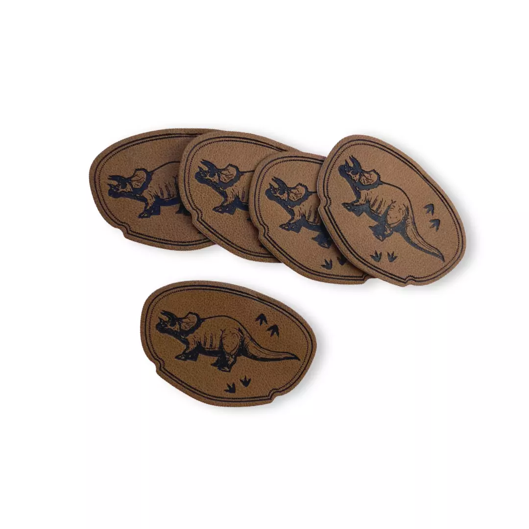 Kunstlederlabels "Dino" 5Stk.