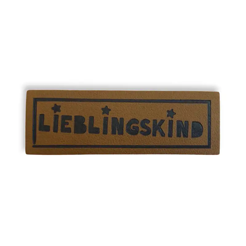 Lederlabel mit Aufschrift Lieblingskind