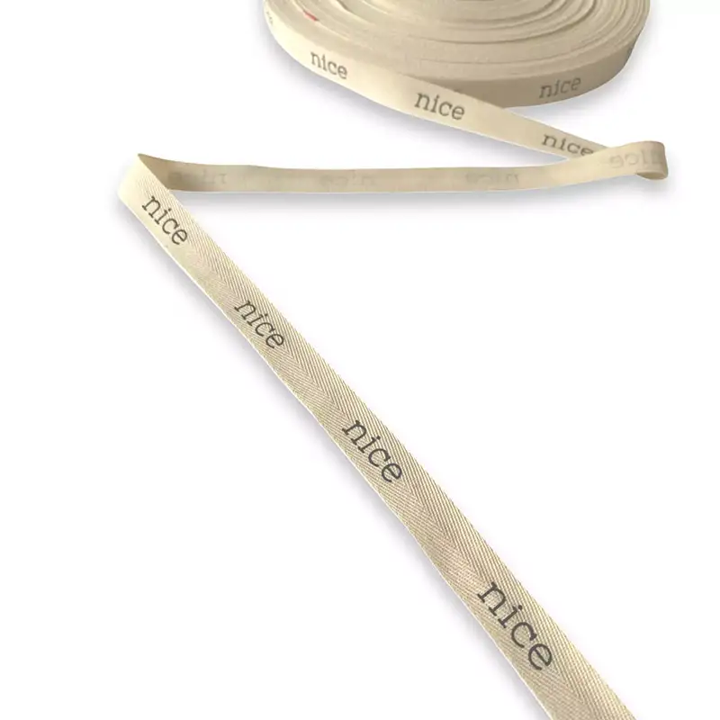 Baumwollband mit Aufdruck nice