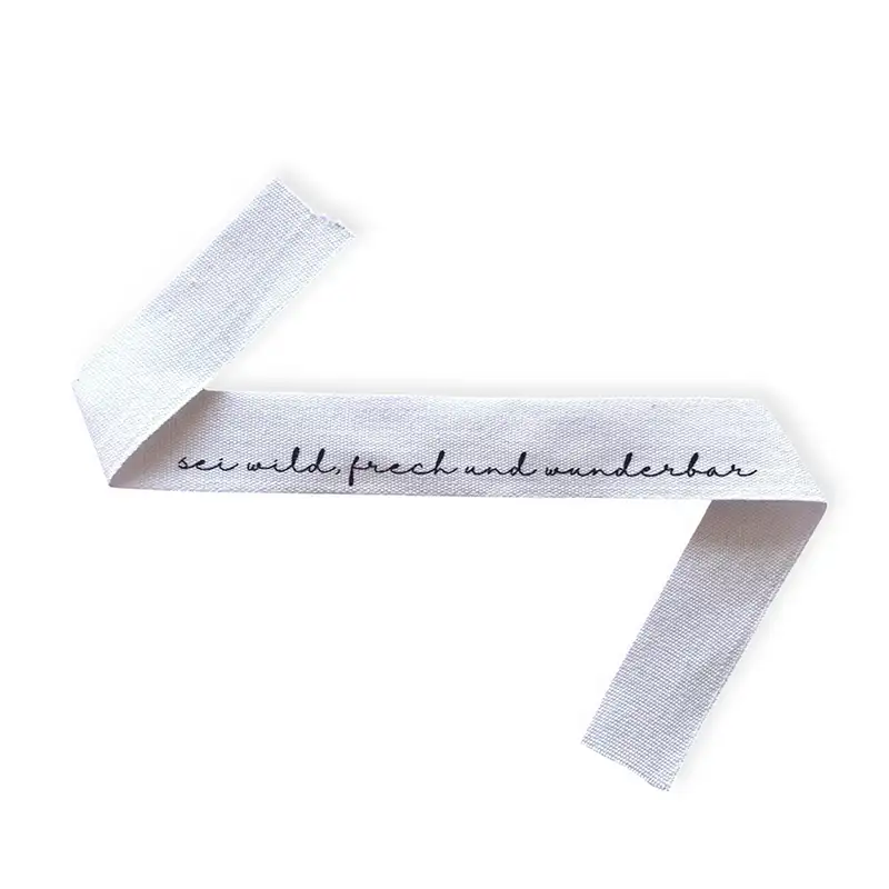 Baumwoll-Halsnaht-Band mit der Aufschrift sei wild