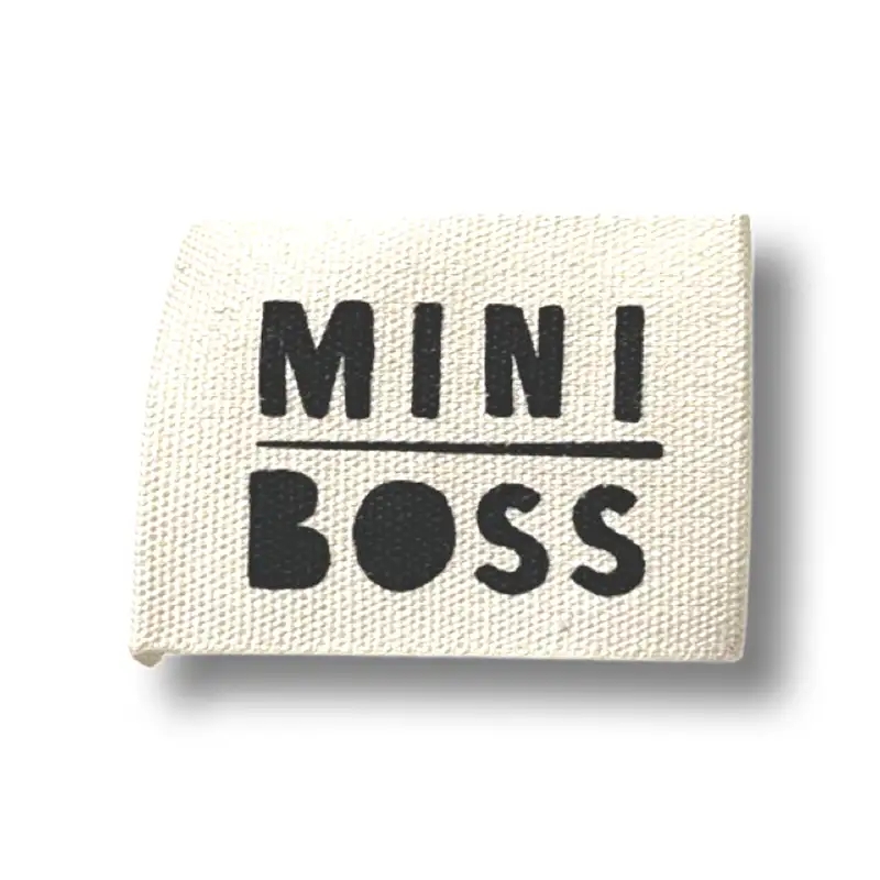 Baumwoll Label mit Aufschrift "Mini Boss"