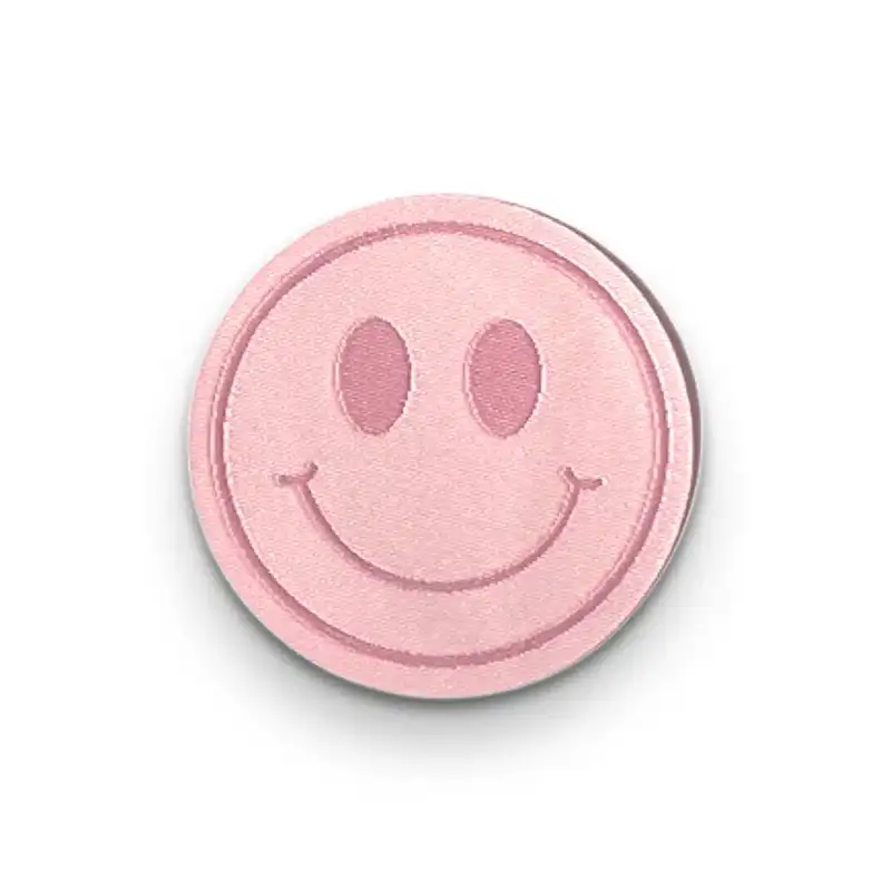 Weblabels Smiley Hellrosa Iron-On