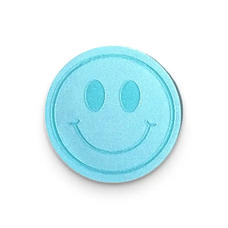 Weblabels Smiley Aqua Iron-On