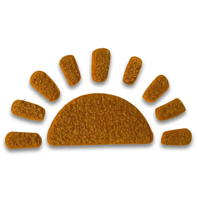 Loop-Patch in Form einer aufgehenden Sonne in der Farbe braun