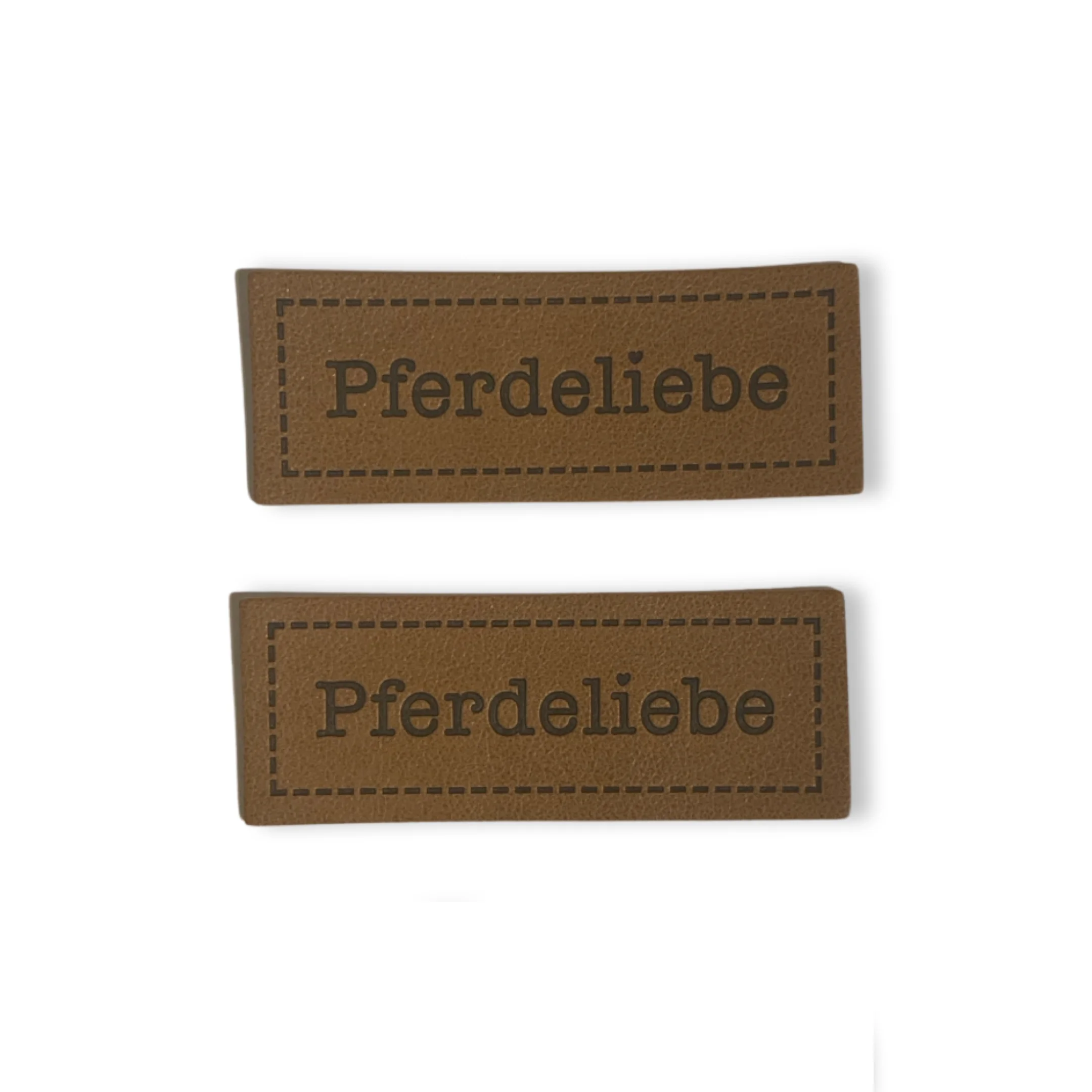 2 Aufnäher Kunstleder Pferdeliebe