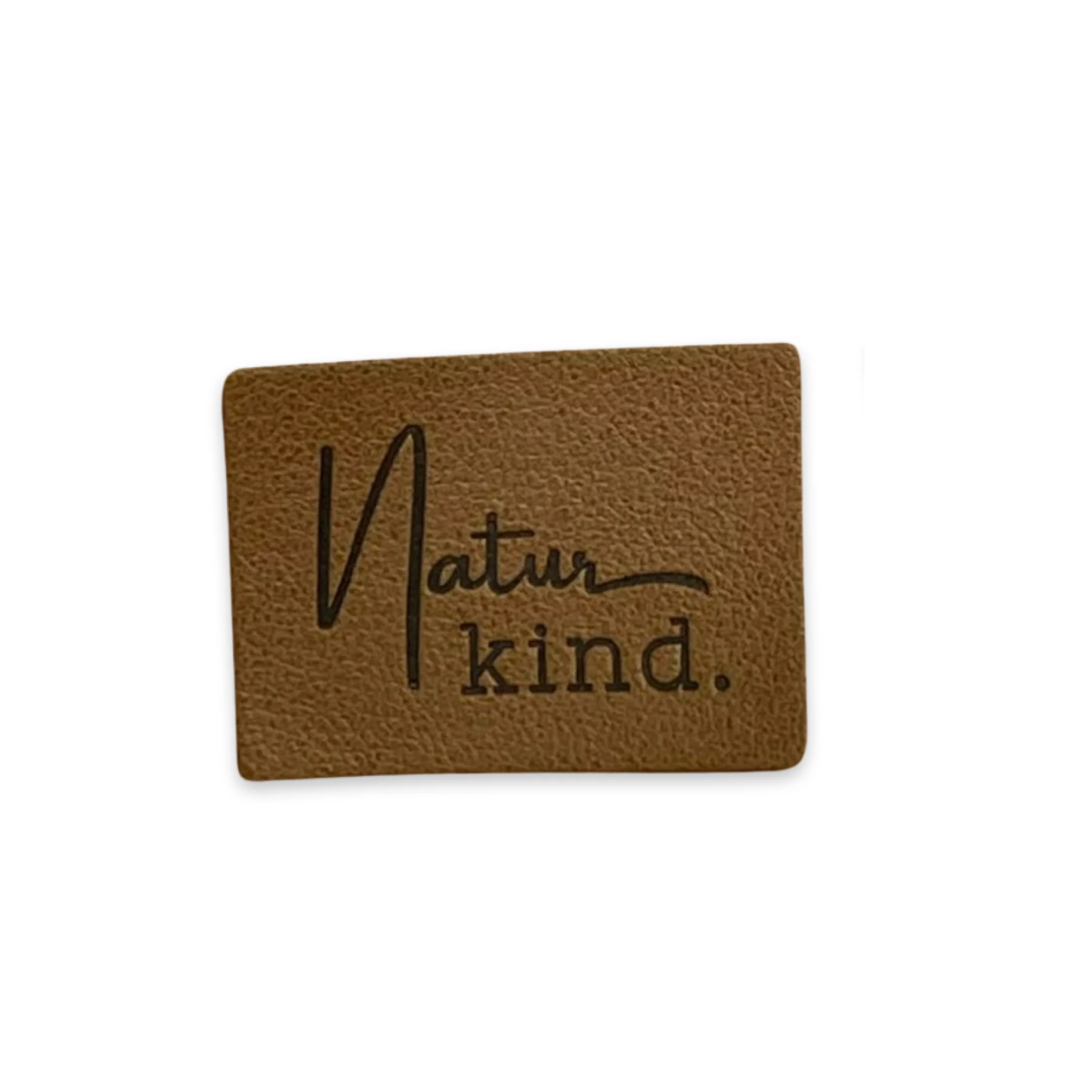 2 Aufnäher Iron-on Kunstlederlabel "Naturkind"