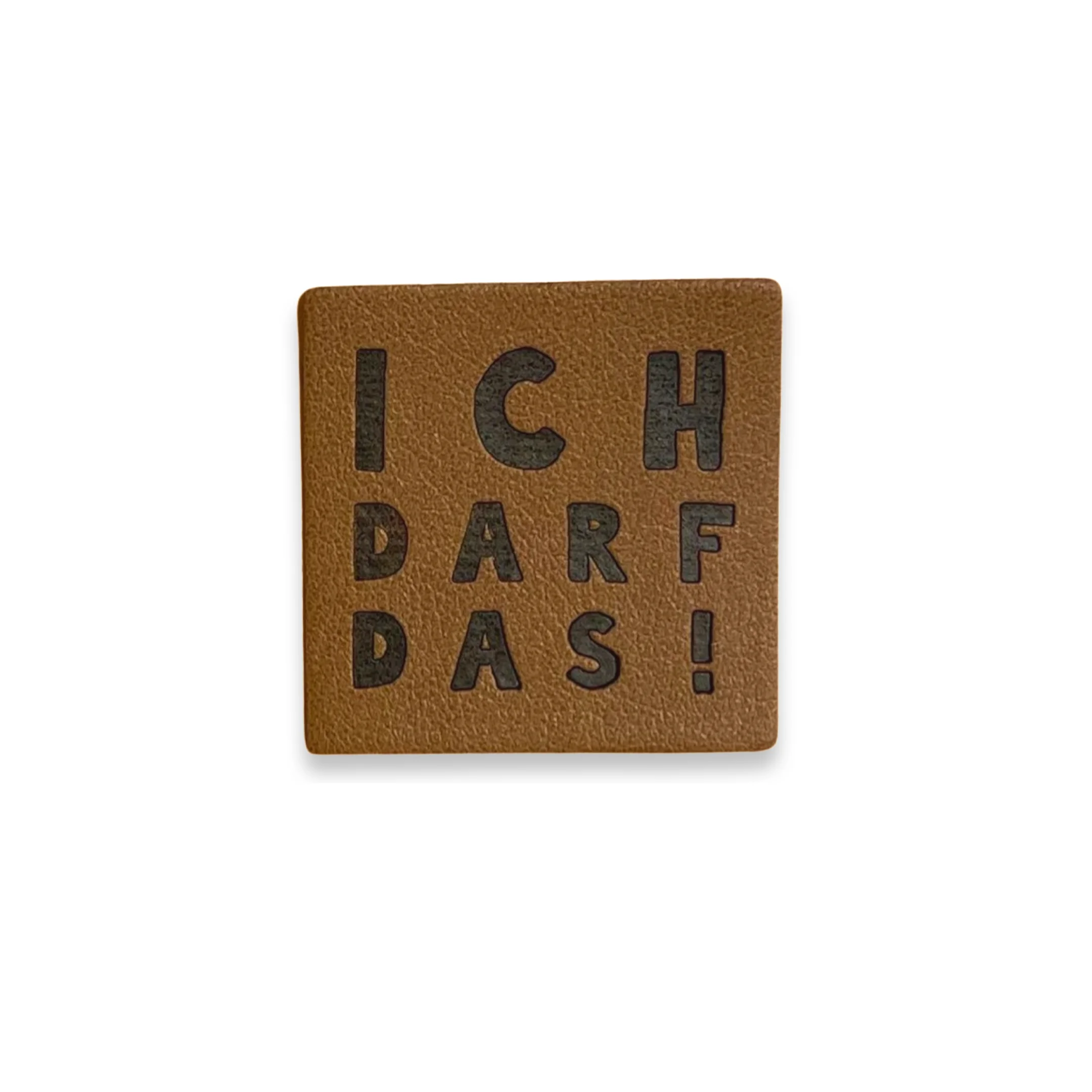 2 Aufnäher Iron-on Kunstlederlabel "Ich darf das"