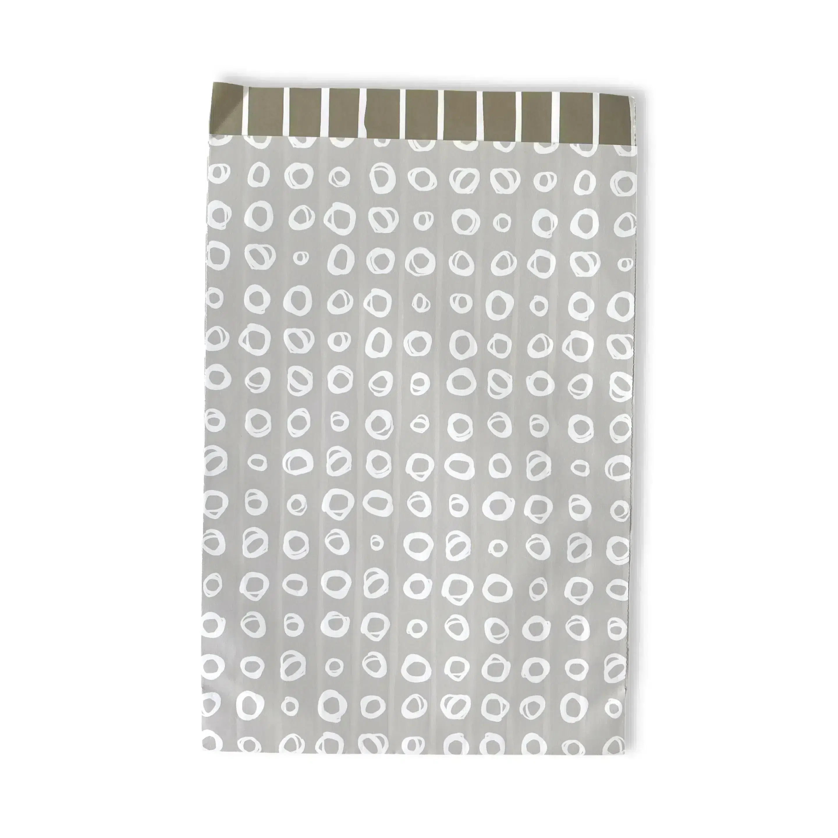 Papiertüte Grau Doodle Kreise/ Metallic 17x25mm