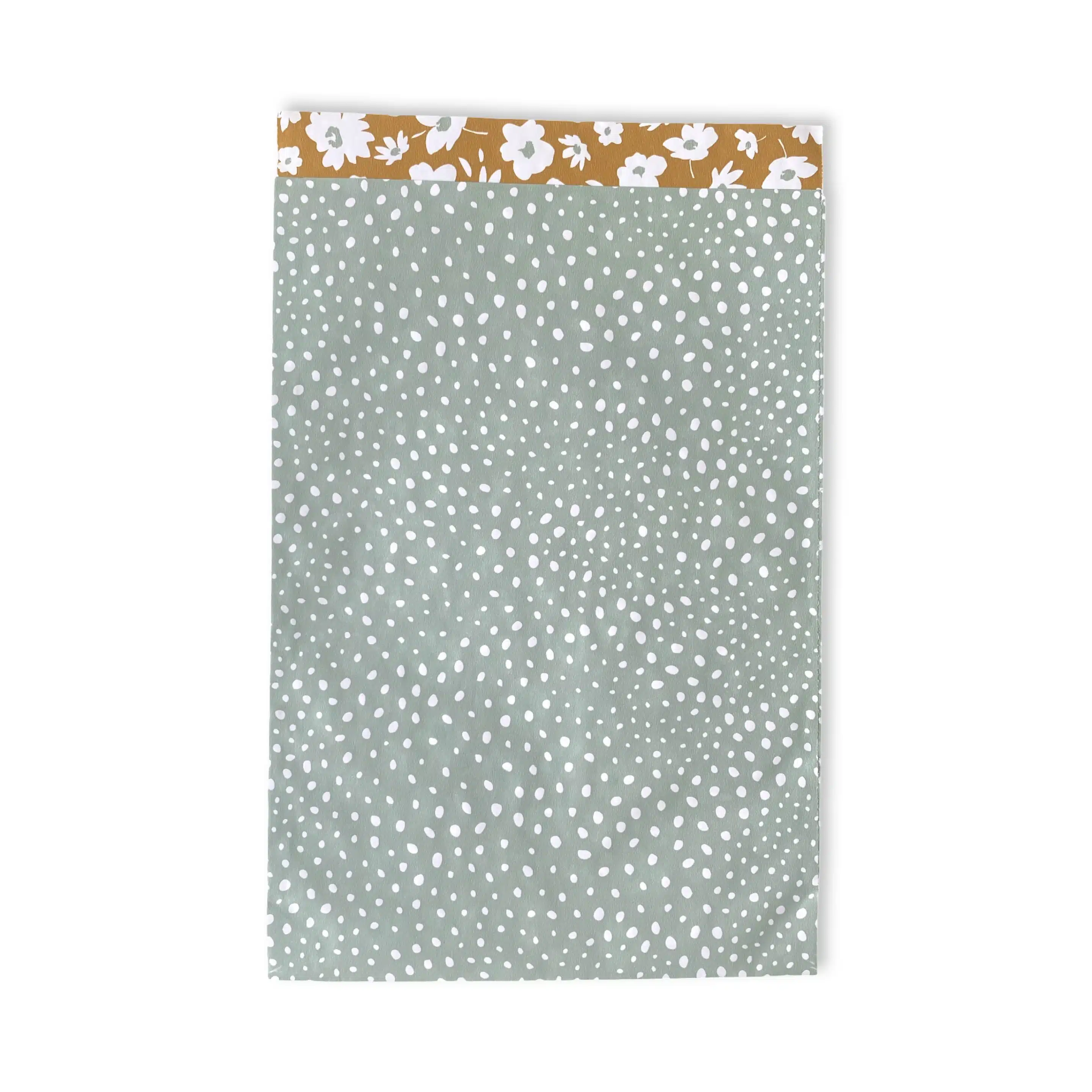 Papiertüte Grün Dots/Blumen 17x25mm