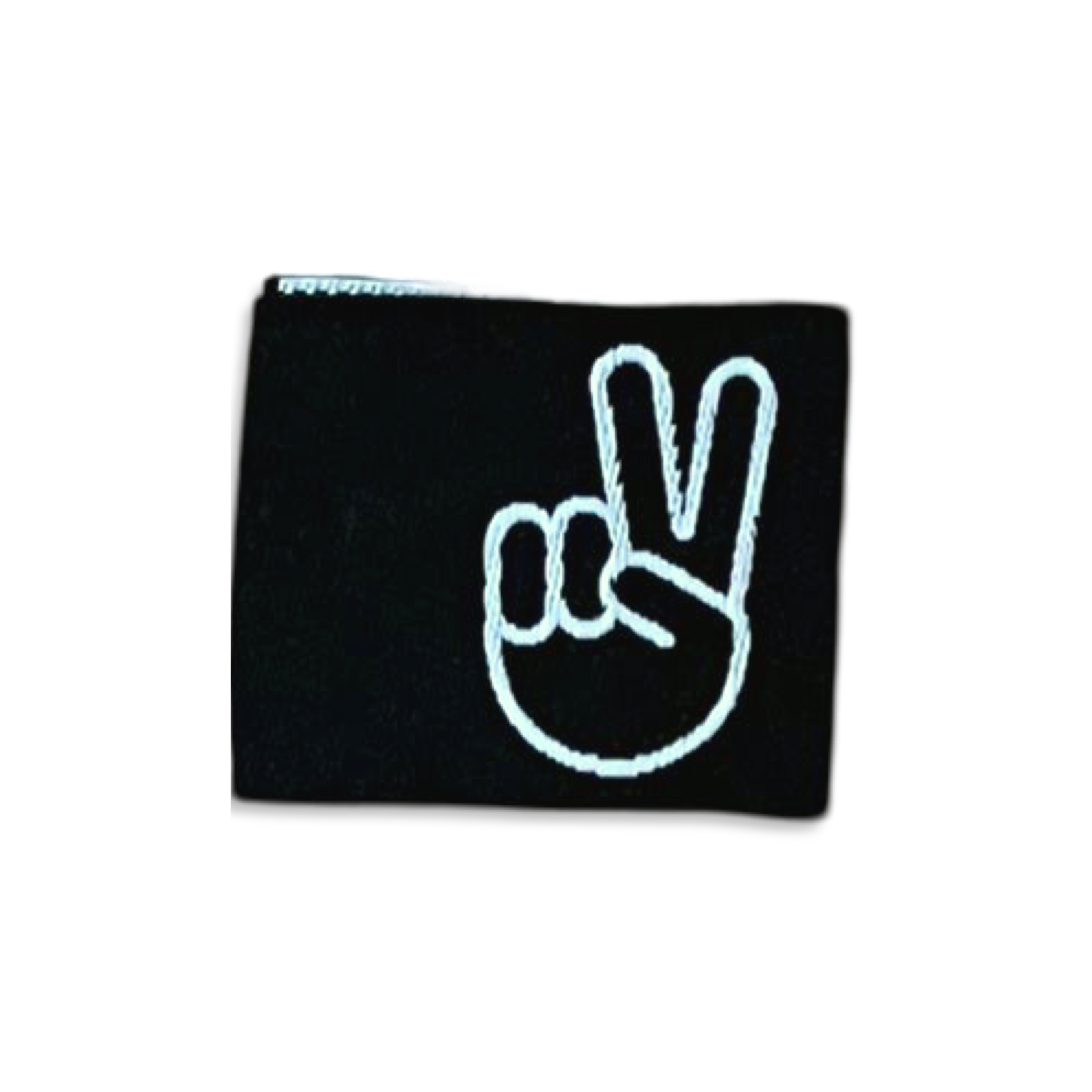 2Stk. Weblabels "peace hand" schwarz