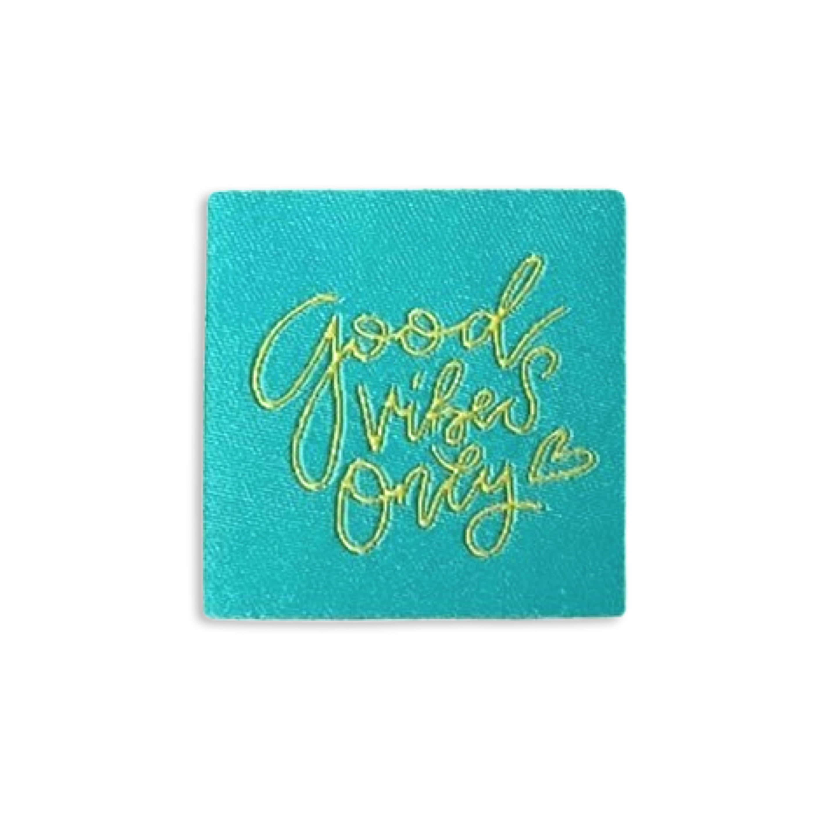 2Stk. Iron-on Web-Patch "Good vibes only" türkis