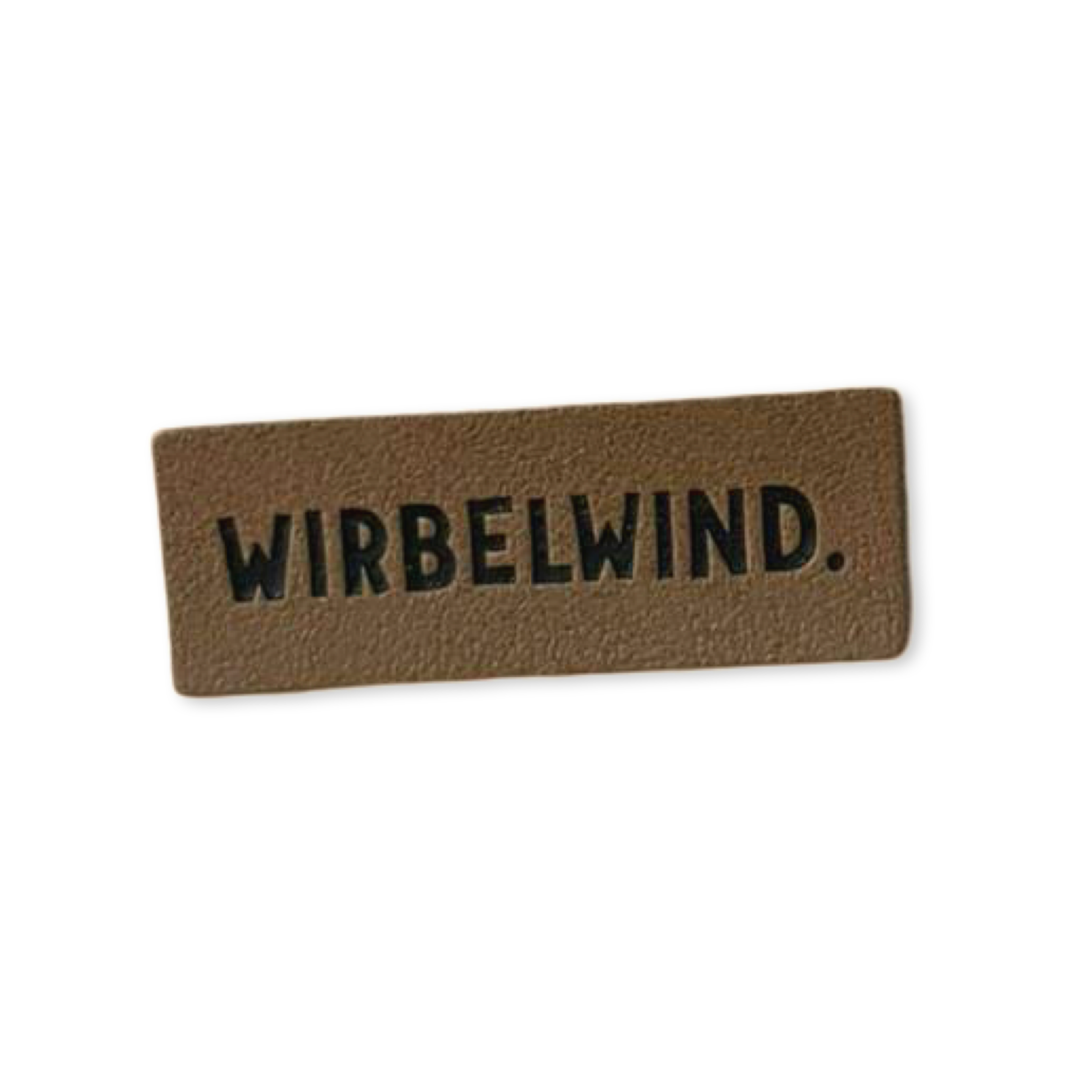 2 Aufnäher Iron-on Kunstlederlabel "Wirbelwind"