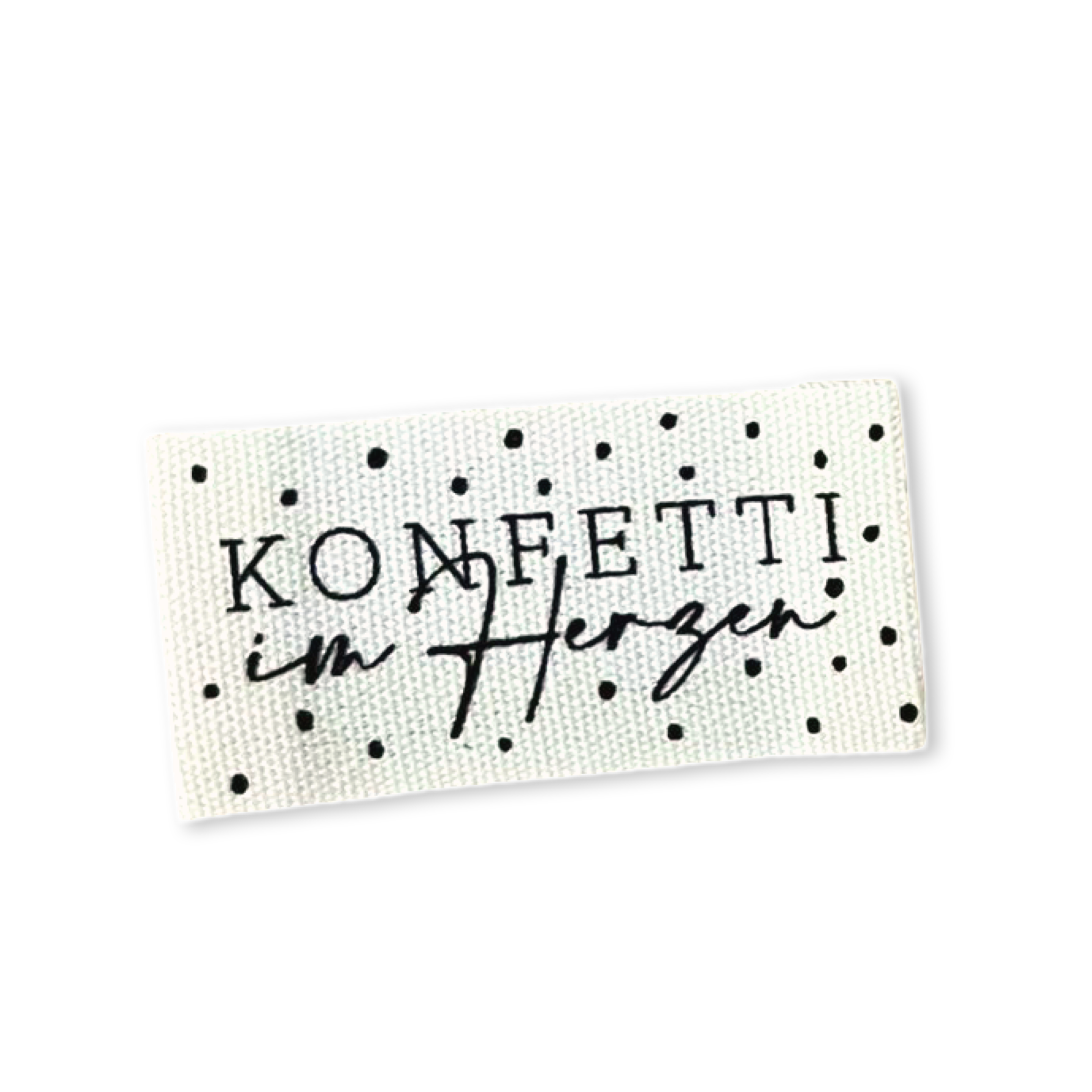 2 Baumwoll-Labels "Konfetti im Herzen"