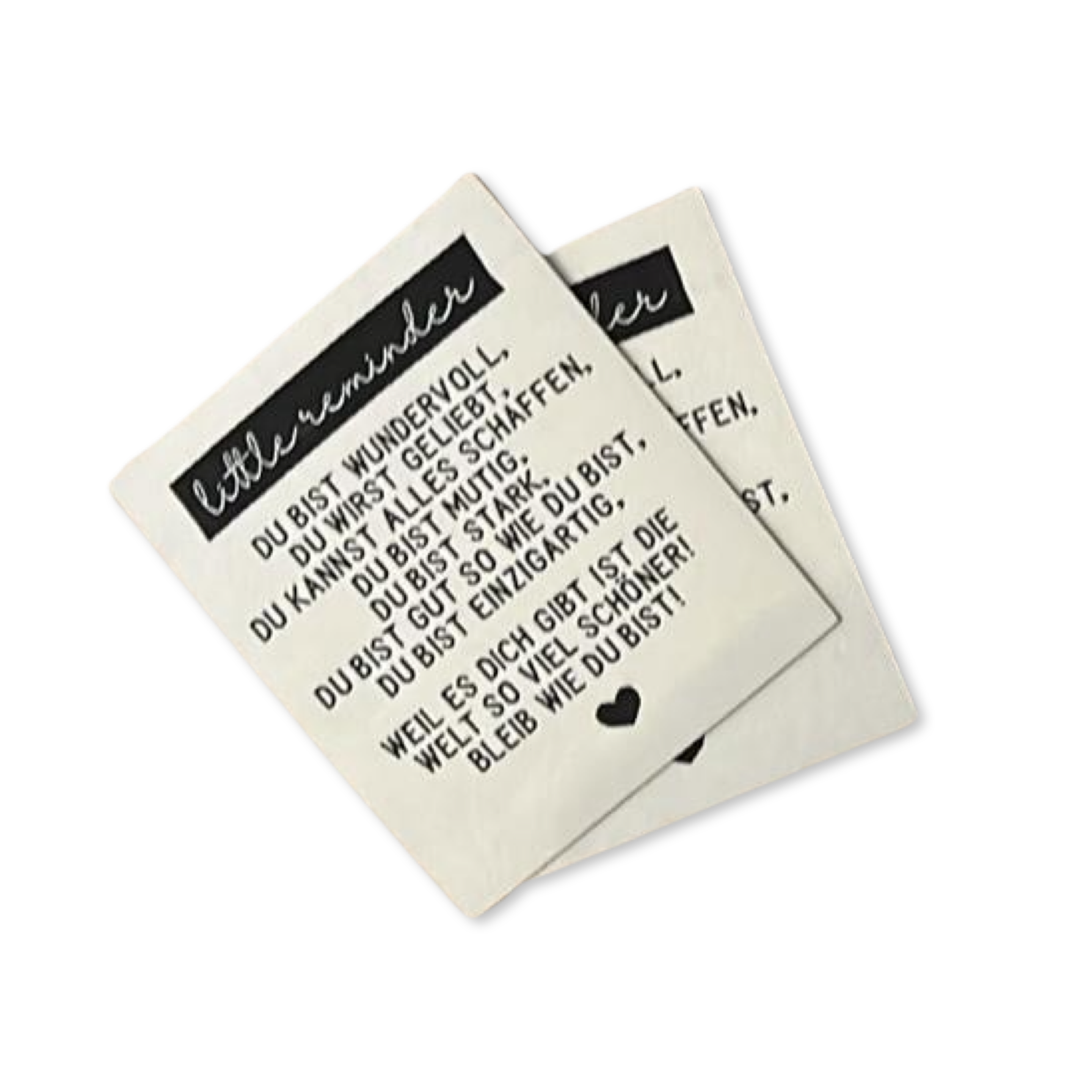 2Stk. Iron-on Weblabel "little reminder"