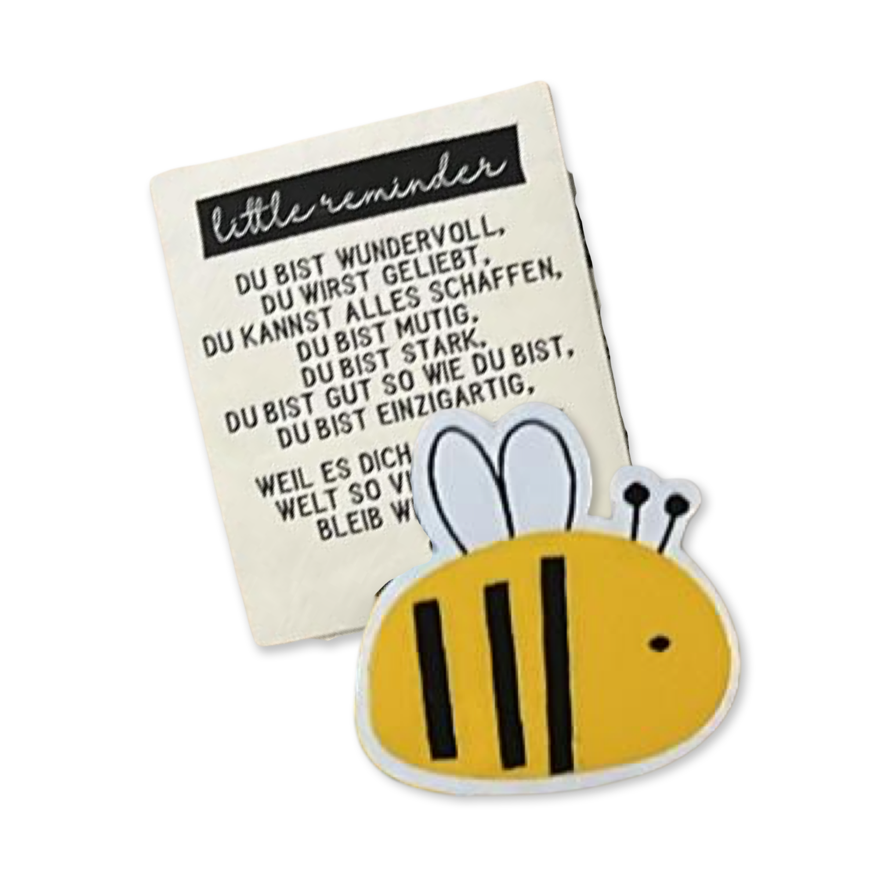 1Set Iron-on Weblabel "little reminder" und Iron-on Weblabel "Biene"