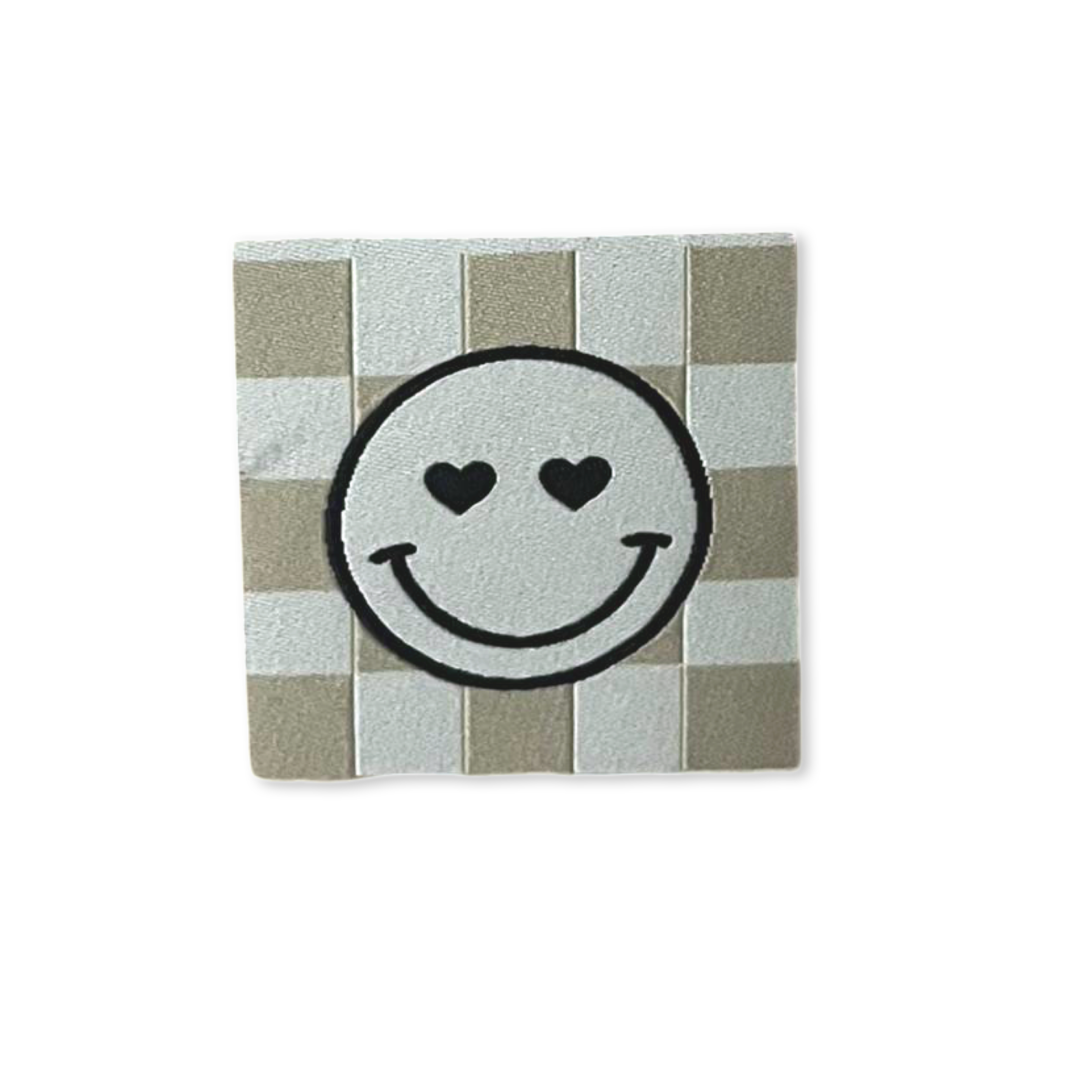 2Stk. Iron-on Weblabel "Smiley herz check"