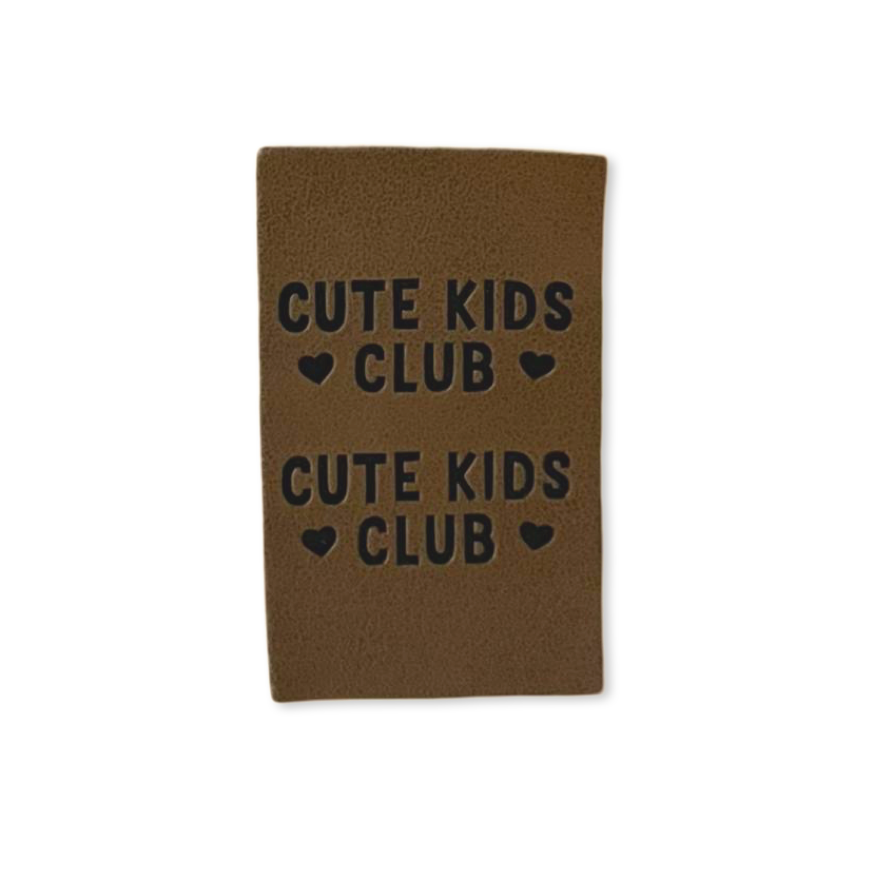 2 Aufnäher Iron-on Kunstlederlabel "Cute kids club"