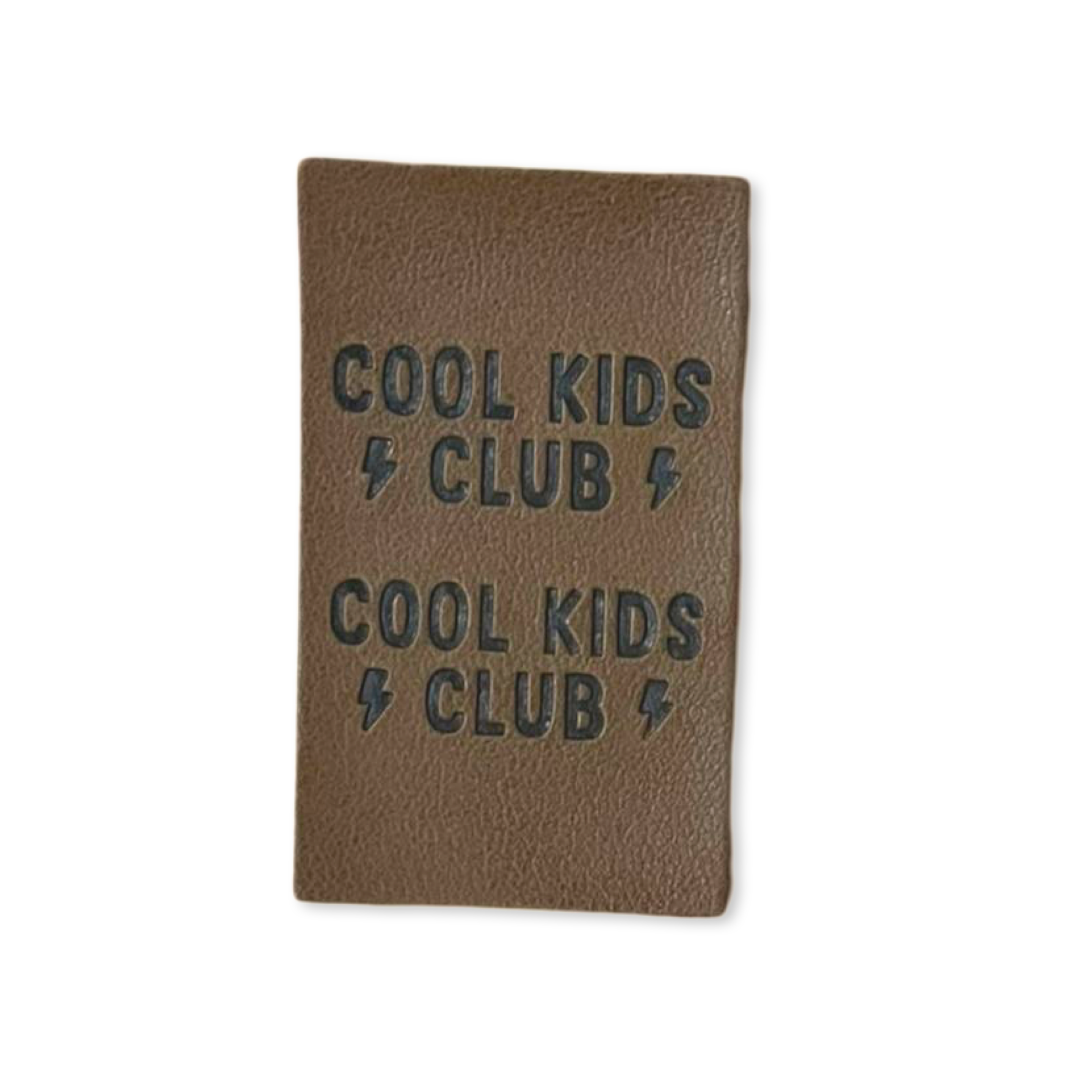 2 Aufnäher Iron-on Kunstlederlabel "Cool kids club"
