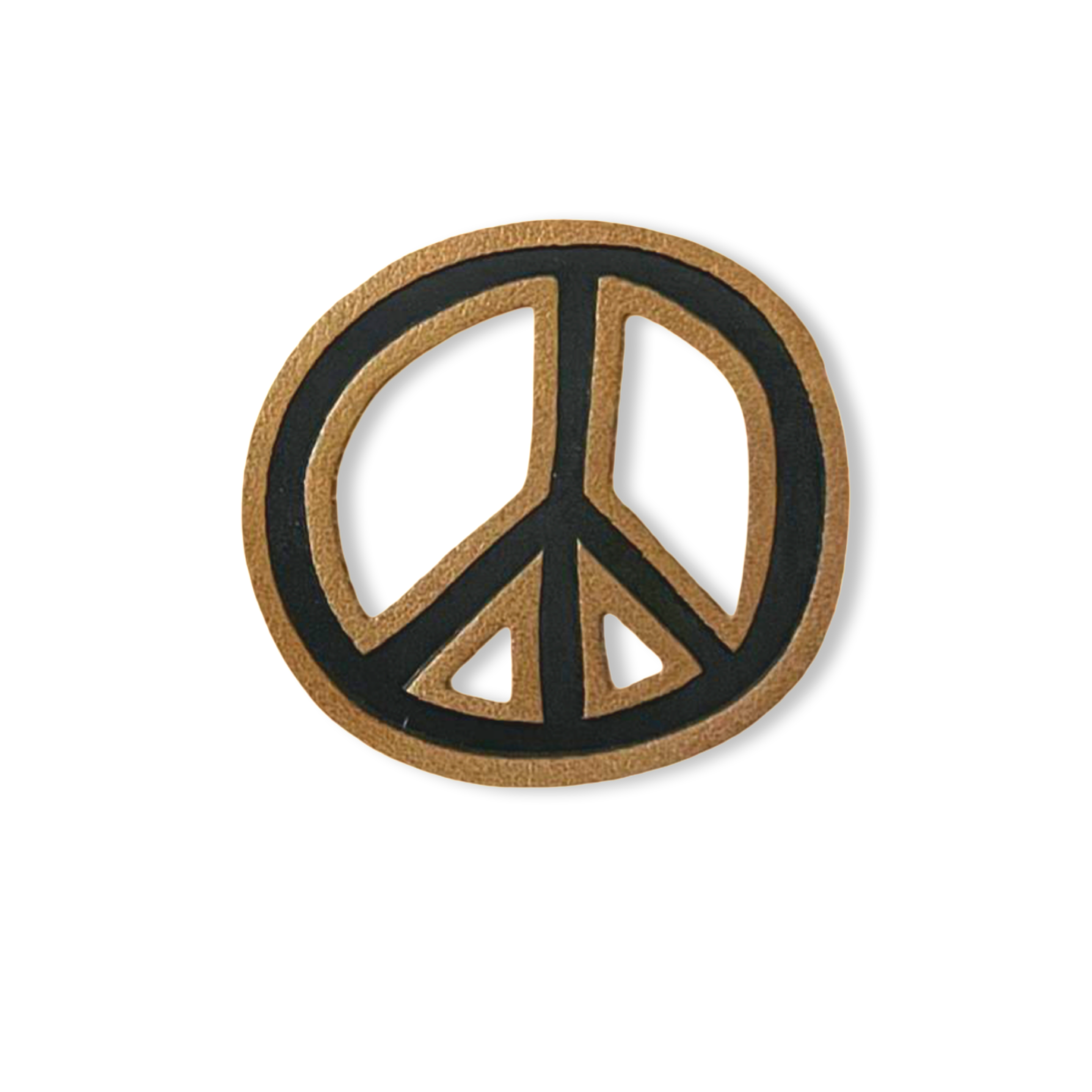 2 Aufnäher Iron-on Kunstlederlabel "Peace"