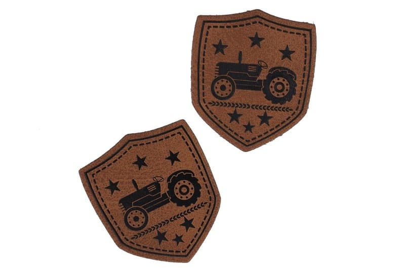 Kunstlederlabels "Traktor" 5Stk.