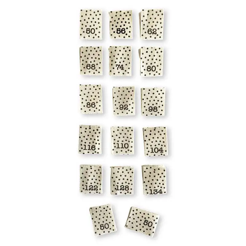 Größenetiketten zum einnähen aus Baumwolle Dots