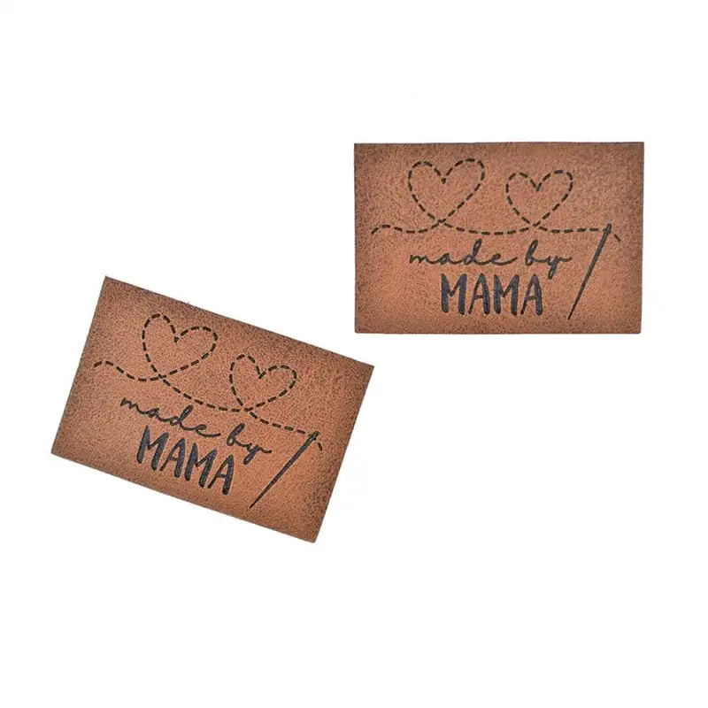 Aufnäher Kunstleder Label made by mama