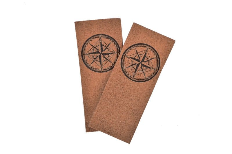 5 Aufnäher Kunstleder Nautical/ Kompass