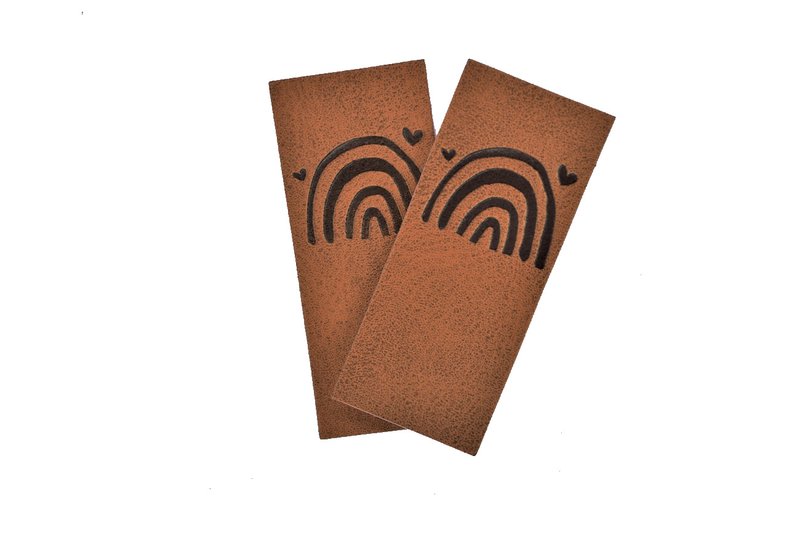 5 Aufnäher Kunstleder Rainbow