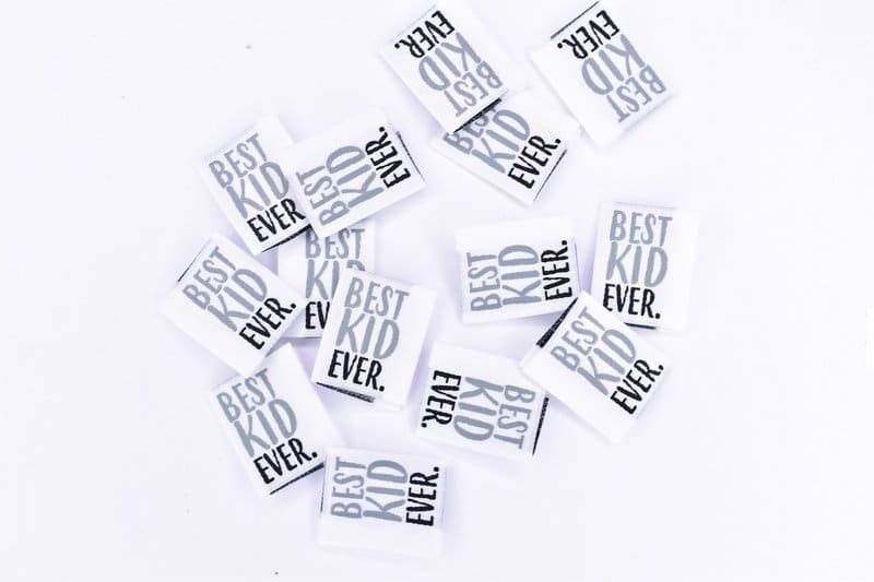 5 Weblabels Best Kid Ever weiß/grau/schwarz