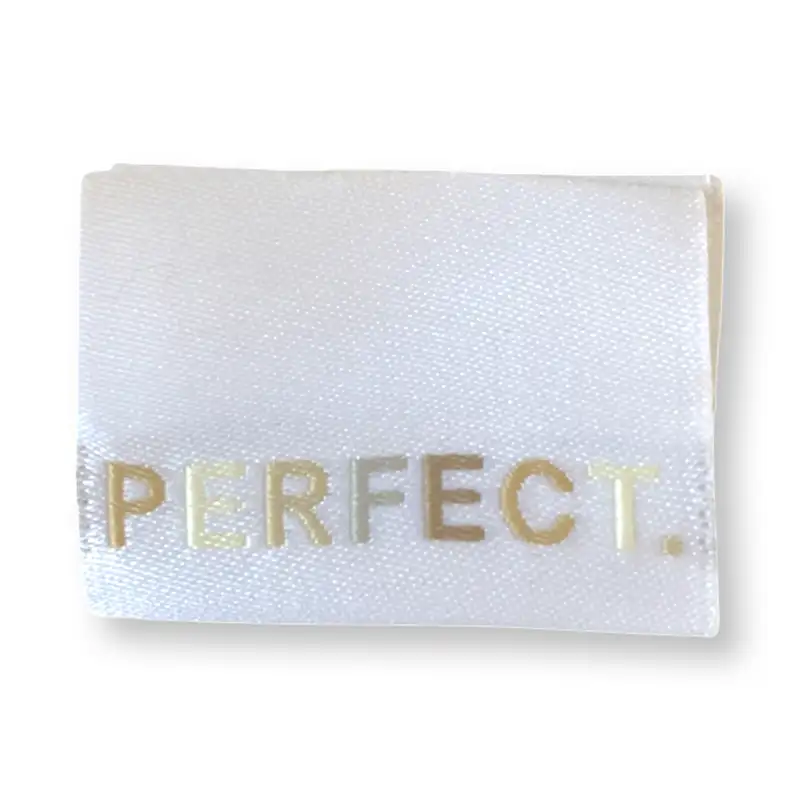 Weblabel weiß mit Aufschrift Perfect.