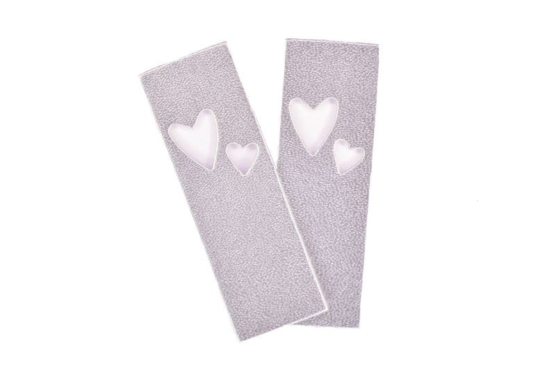 5 Aufnäher Kunstleder Herzen silber