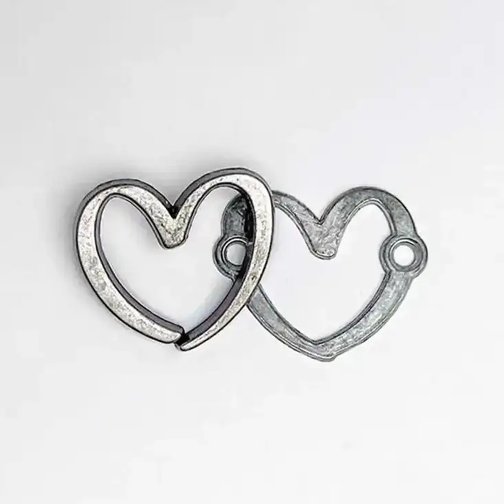 Metalllabel Herz klein silber