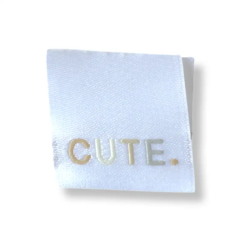 Weblabel weiß mit Aufschrift Cute.