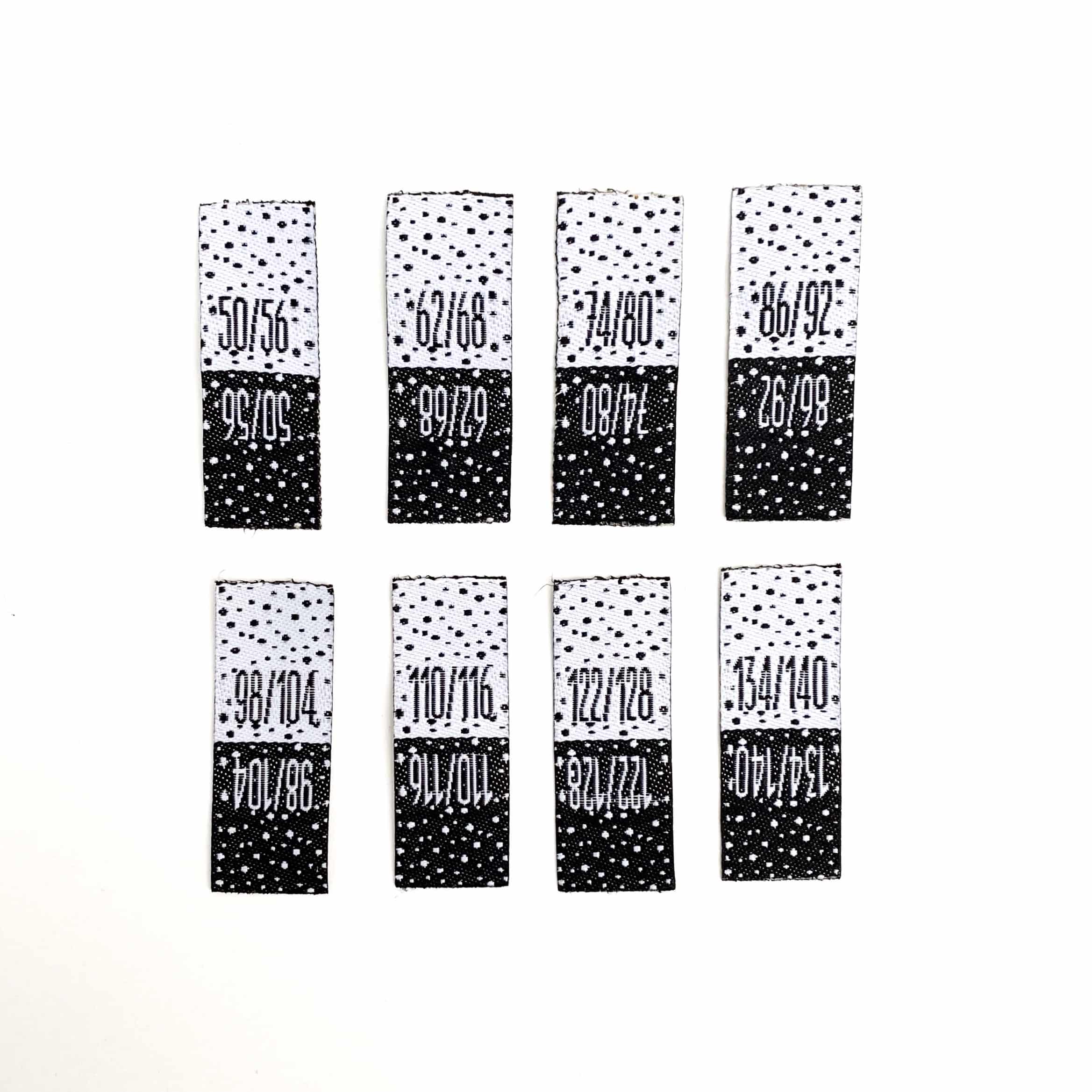 Größenetiketten zum Einnähen Doppelgrößen