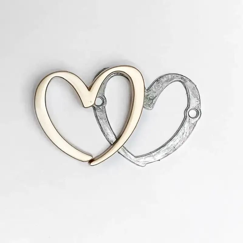 Metalllabel Herz groß gold