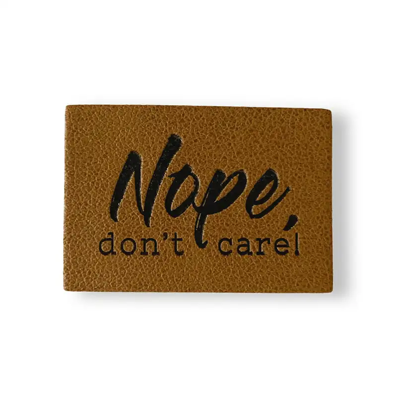 Aufnäher Kunstleder Nope don't care