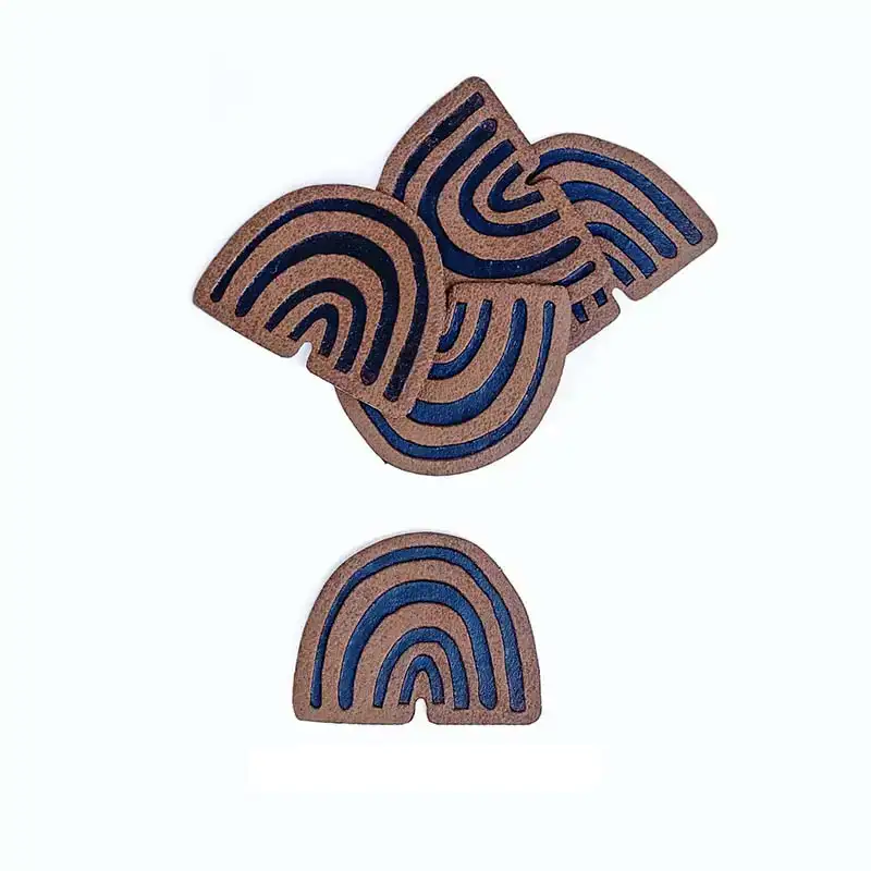 braune Lederlabels Regenbogen