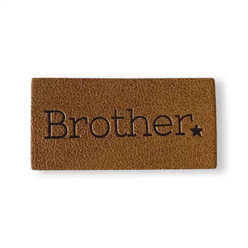 Kunst Leder Label mit der Aufschrift "Brother"